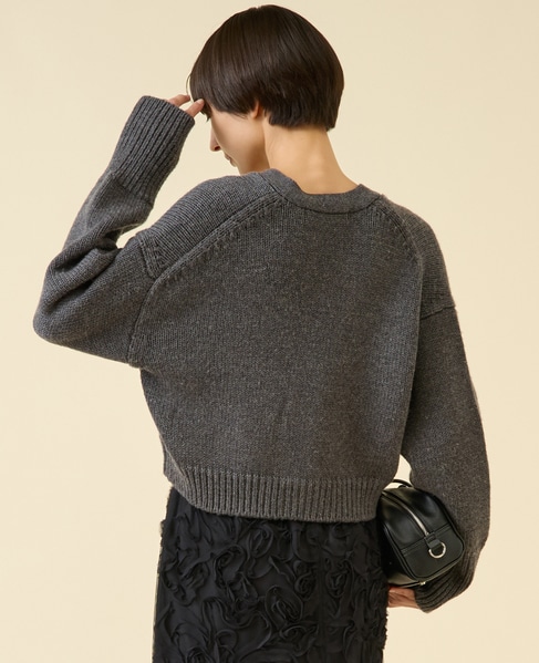 ローゲージウールカーディガン（アンサンブル可） 詳細画像 チャコール 3