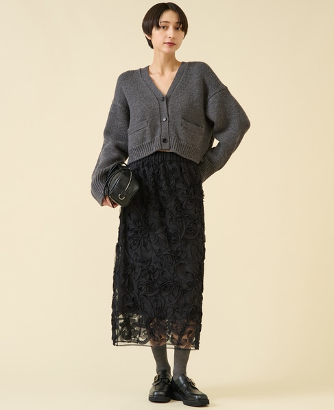 ローゲージウールカーディガン（アンサンブル可） 詳細画像 チャコール 5