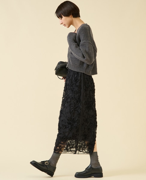 ローゲージウールカーディガン（アンサンブル可） 詳細画像 チャコール 6