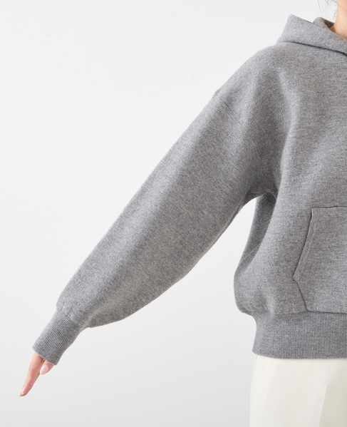 ダブルフェイスニットパーカー 詳細画像 グレー 14