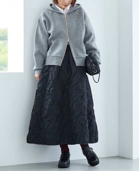 ダブルフェイスニットパーカー 詳細画像 グレー 2