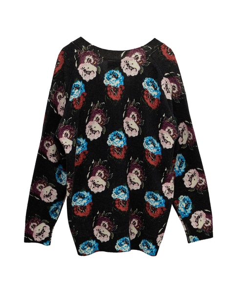 【l’heritage martinique/レリタージュ マルティニーク】フラワープリントカーディガン 詳細画像 ブラック 2