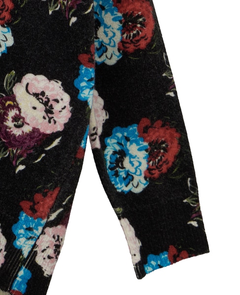 【l’heritage martinique/レリタージュ マルティニーク】フラワープリントカーディガン 詳細画像 ブラック 4