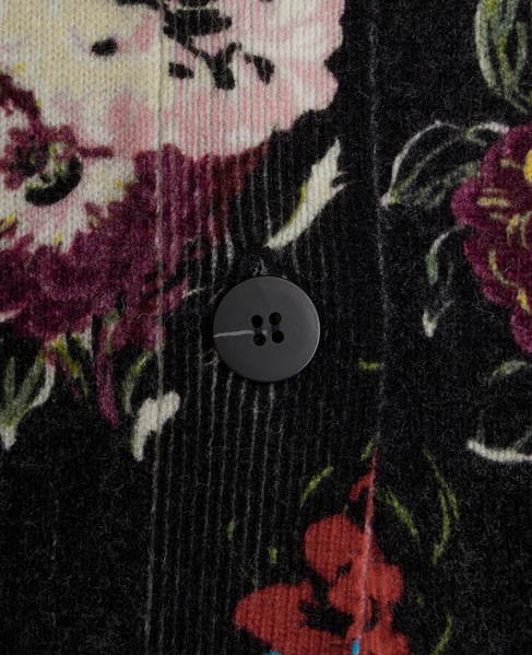 【l’heritage martinique/レリタージュ マルティニーク】フラワープリントカーディガン 詳細画像 ブラック 6