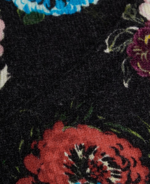 【l’heritage martinique/レリタージュ マルティニーク】フラワープリントカーディガン 詳細画像 ブラック 7