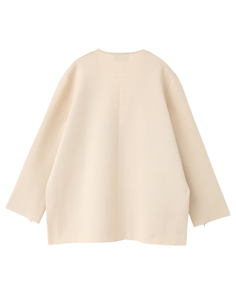 【l’heritage martinique/レリタージュ マルティニーク】ミラノリブジャケットカーディガン 詳細画像 アイボリー 3