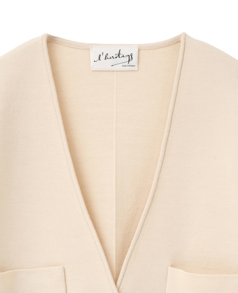 【l’heritage martinique/レリタージュ マルティニーク】ミラノリブジャケットカーディガン 詳細画像 アイボリー 4