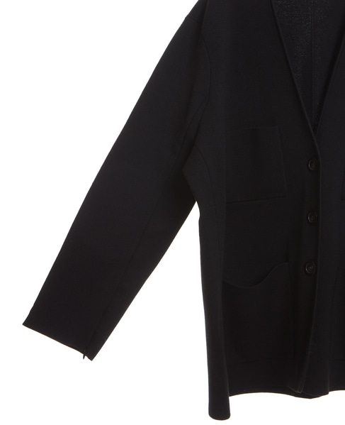 【l’heritage martinique/レリタージュ マルティニーク】ミラノリブジャケットカーディガン 詳細画像 ブラック 3