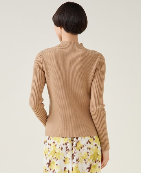 ウールリブスタンドカーディガン 詳細画像 キャメル 3