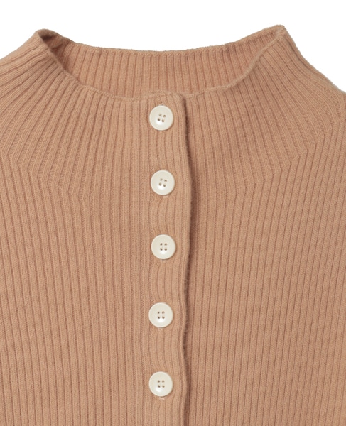 ウールリブスタンドカーディガン 詳細画像 キャメル 9