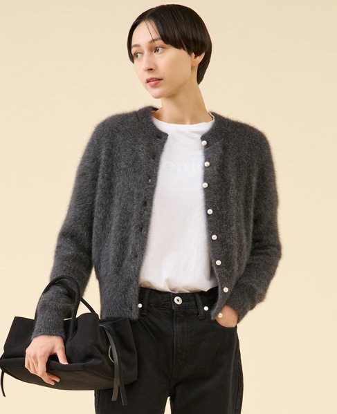 FOXカシミヤパールカーディガン（一部WEB限定カラー ） 詳細画像 チャコール 3