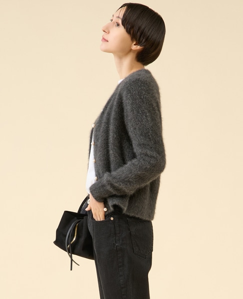 FOXカシミヤパールカーディガン（一部WEB限定カラー ） 詳細画像 チャコール 4