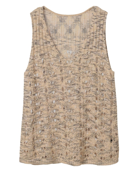 シルクミックスメランジニット（フロンタブル） 詳細画像 ベージュ 1