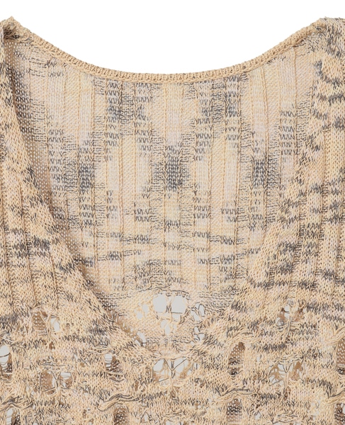 シルクミックスメランジニット（フロンタブル） 詳細画像 ベージュ 3