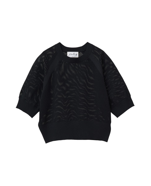 【l’heritage martinique/レリタージュ マルティニーク】メッシュラグランプルオーバー 詳細画像 ブラック 1