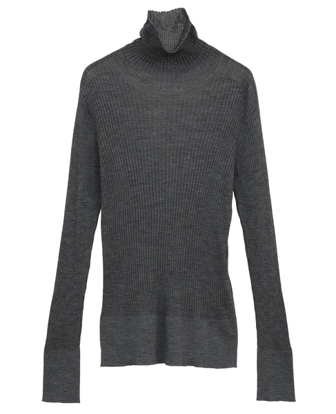 【l’heritage martinique/レリタージュ マルティニーク】メリノウールリブハイネック 詳細画像 グレー 1