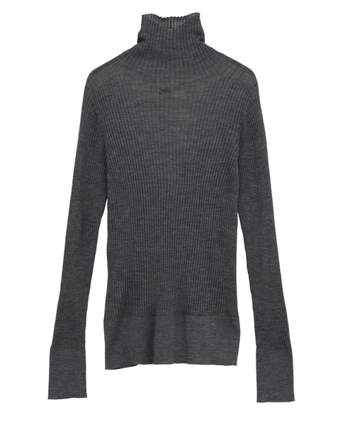 【l’heritage martinique/レリタージュ マルティニーク】メリノウールリブハイネック 詳細画像 グレー 2