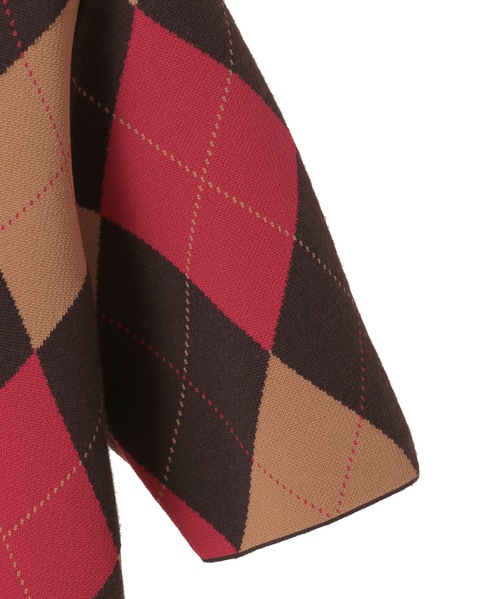 【l’heritage martinique/レリタージュ マルティニーク】アーガイル5分丈プルオーバー 詳細画像 キャメル 4