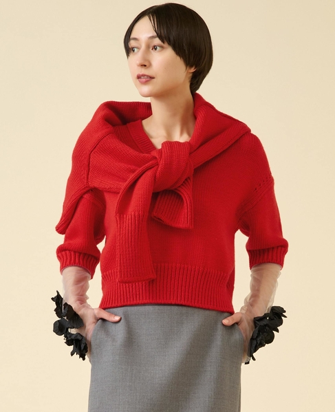 ローゲージウールプルオーバー（アンサンブル可） 詳細画像 レッド 1