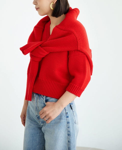 ローゲージウールプルオーバー（アンサンブル可） 詳細画像 レッド 7