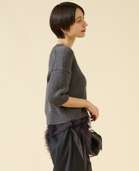 ローゲージウールプルオーバー（アンサンブル可） 詳細画像 チャコール 2