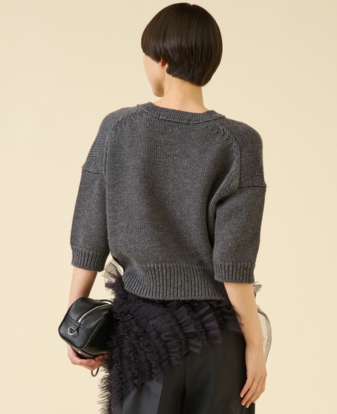 ローゲージウールプルオーバー（アンサンブル可） 詳細画像 チャコール 3