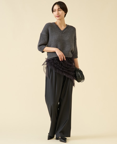 ローゲージウールプルオーバー（アンサンブル可） 詳細画像 チャコール 4