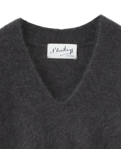 【l’heritage martinique/レリタージュ マルティニーク】ラクーンVネックプルオーバー 詳細画像 チャコール 3