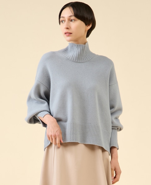《定番》カシミヤミックスウールタートル 詳細画像 ブルーグレー 1