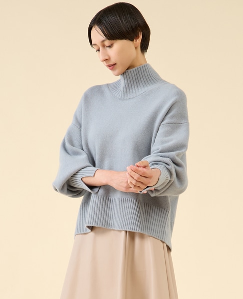 《定番》カシミヤミックスウールタートル 詳細画像 ブルーグレー 2