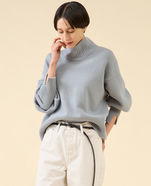 《定番》カシミヤミックスウールタートル 詳細画像 ブルーグレー 4