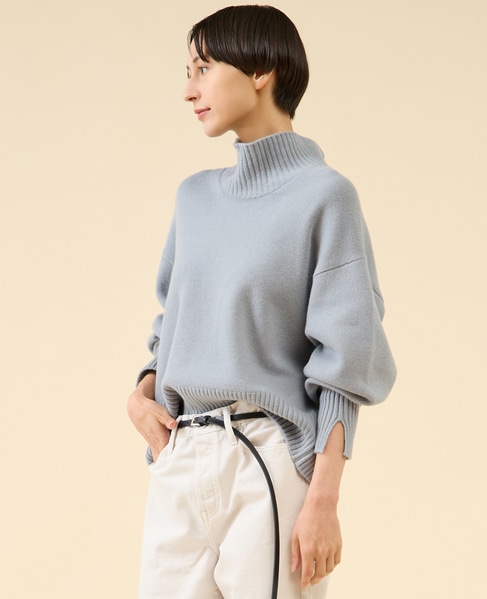 《定番》カシミヤミックスウールタートル 詳細画像 ブルーグレー 5