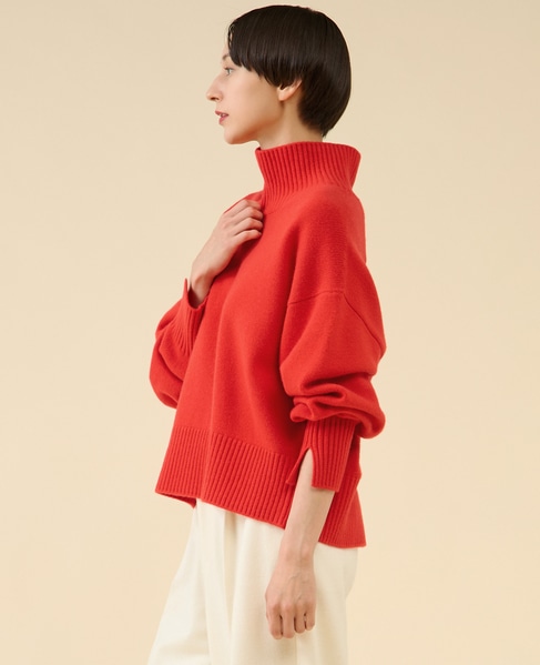 《定番》カシミヤミックスウールタートル 詳細画像 レッド 2