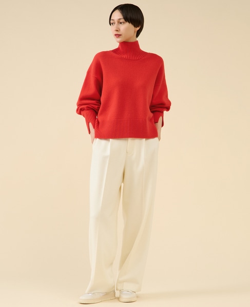 《定番》カシミヤミックスウールタートル 詳細画像 レッド 4