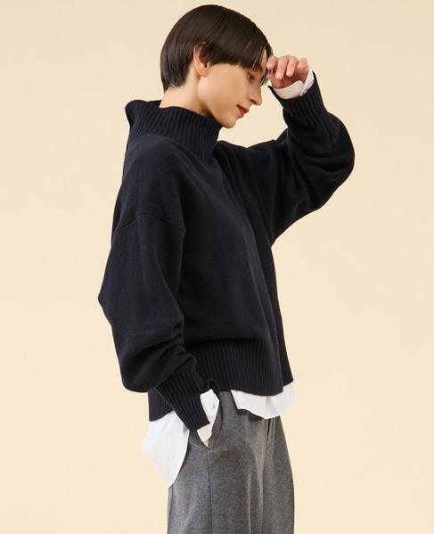 《定番》カシミヤミックスウールタートル 詳細画像 ネイビー 2