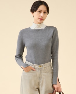 ウールリブスタンドカラー