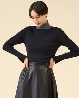 ウールリブスタンドカラー