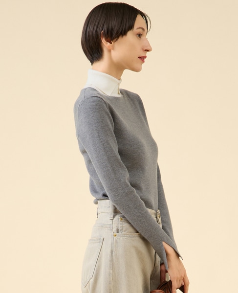 ウールリブスタンドカラー 詳細画像 グレー 2