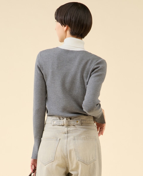 ウールリブスタンドカラー 詳細画像 グレー 3