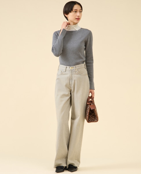 ウールリブスタンドカラー 詳細画像 グレー 4