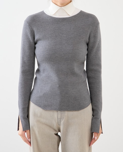 ウールリブスタンドカラー 詳細画像 グレー 8