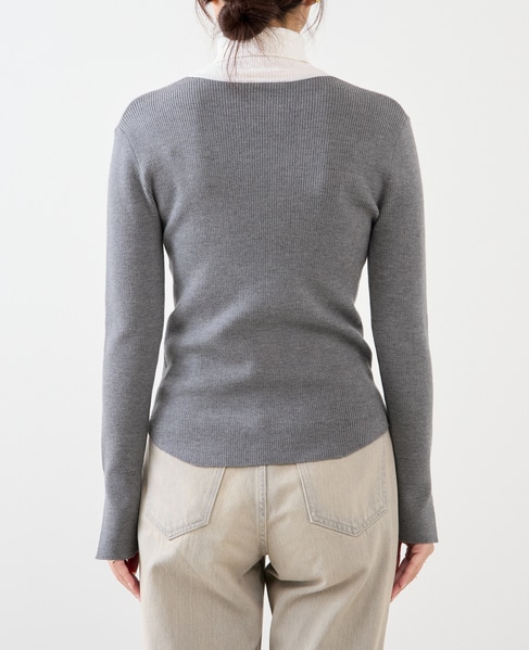 ウールリブスタンドカラー 詳細画像 グレー 9