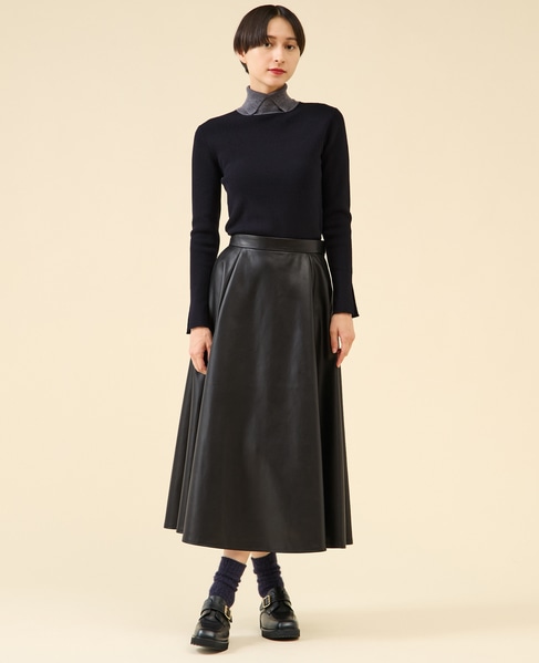 ウールリブスタンドカラー 詳細画像 ネイビー 4