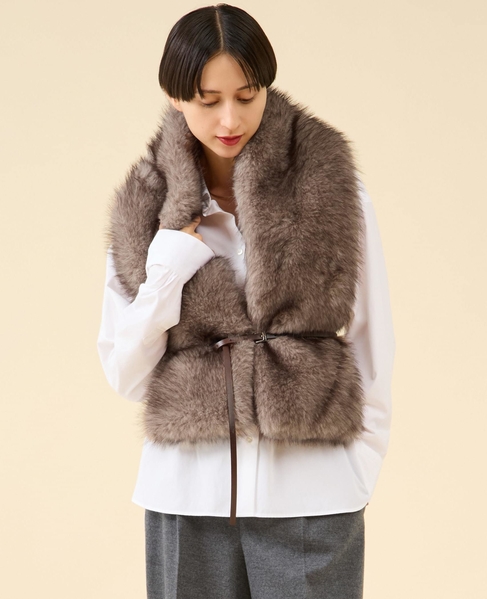 フェイクファーストール 詳細画像 モカ 2