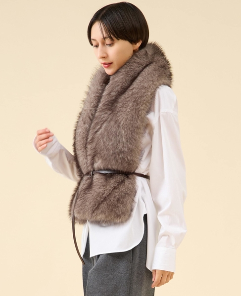 フェイクファーストール 詳細画像 モカ 3