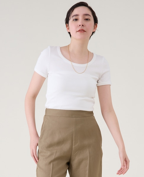 《定番》コットンフライスTシャツ 詳細画像 ホワイト 1