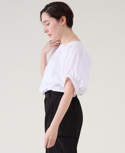 ファブリックコンビギャザープルオーバー 詳細画像 ホワイト 2