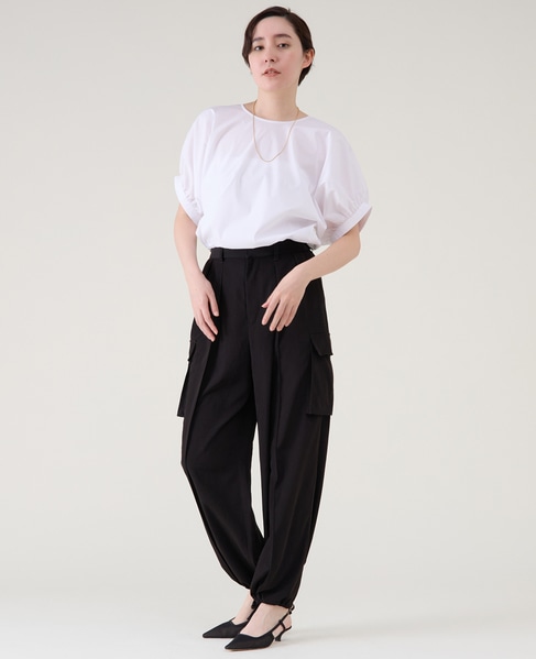 ファブリックコンビギャザープルオーバー 詳細画像 ホワイト 4