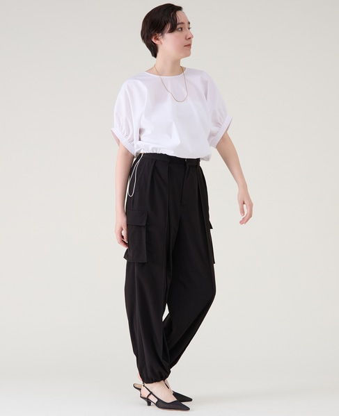 ファブリックコンビギャザープルオーバー 詳細画像 ホワイト 7