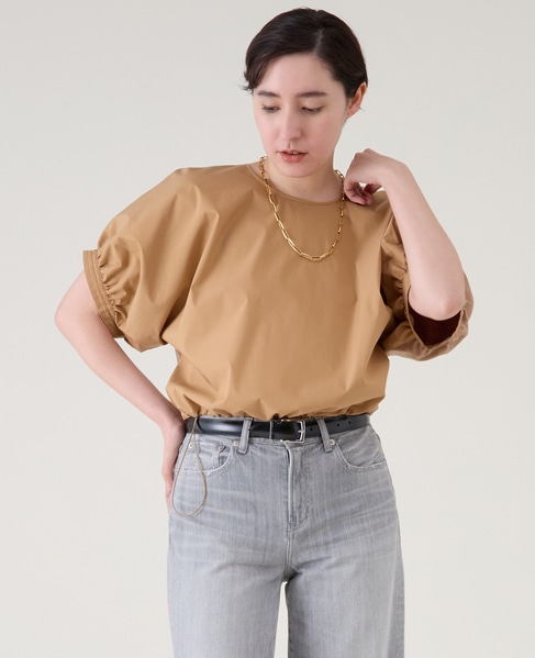 ファブリックコンビギャザープルオーバー 詳細画像 ベージュ 1